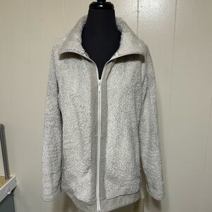 NORTH FACE Gray Zip-Up Fleece Jacket